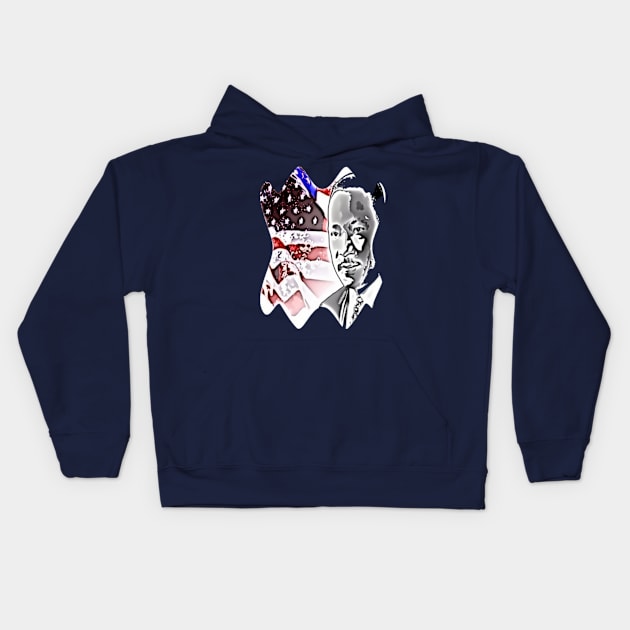 Martin luther king flag usa No violence Kids Hoodie by Lebihanto